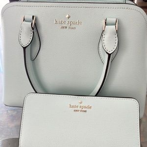 Kate spade baby blue purse and wallet